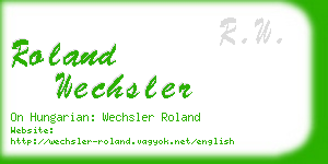 roland wechsler business card